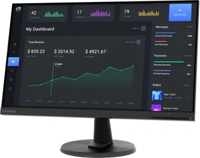 Монитор Lenovo 23.8" ThinkVision C24-40 черный VA 4ms 16:9 HDMI матовая 250cd 178гр/178гр 1920x1080 75Hz FreeSync VGA FHD 3.3кг
