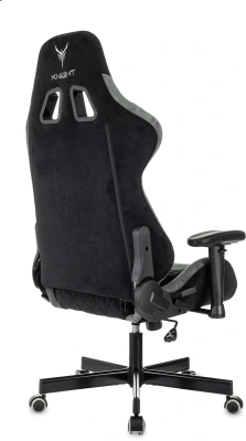 Кресло игровое Knight Regal Fabric черный/серый искусственная замша с подголов. крестов. металл