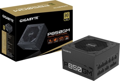 Блок питания Gigabyte ATX 850W GP-P850GM 80+ gold (20+4pin) APFC 120mm fan 8xSATA Cab Manag RTL