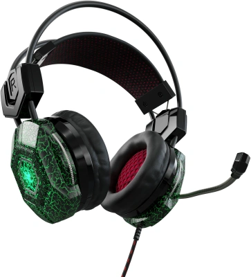 Наушники с микрофоном Оклик HS-L500G TOXIC черный 2.2м мониторные оголовье (472656)