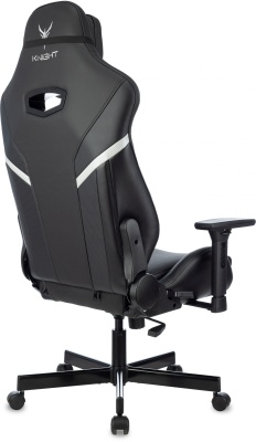 Кресло игровое Knight Thunder 5X черный экокожа с подголов. крестов. металл