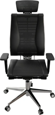 Кресло руководителя эргономичное Метта Yoga 4DF B2-14D - YM93+Infinity черный сиденье черный сет./экокожа с подголов. крестов. алюминий хром