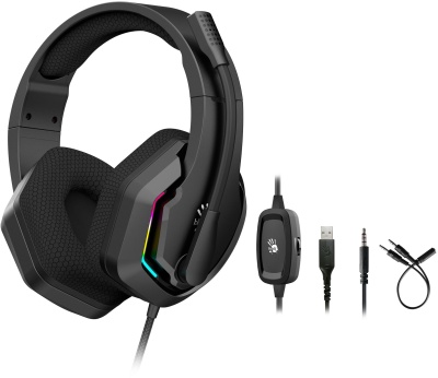 Наушники с микрофоном A4Tech Bloody G260p черный 2м мониторные USB оголовье (G260P)