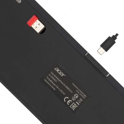 Клавиатура Acer Nitro OKR400 механическая черный USB беспроводная BT/Radio Multimedia for gamer LED (ZL.KBDEE.01A) кабель 1.5м