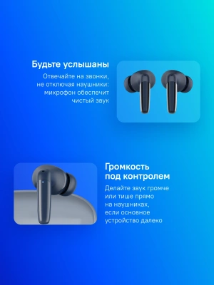 Гарнитура внутриканальные Tecno Buds 4 BD04 т.ночь беспроводные bluetooth в ушной раковине (BD04 MIDNIGHT BLUE)