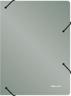 Папка архивная на резинке Silwerhof Гальвано 311915-77 полипропилен 1мм корешок 100мм A4 серебристый металлик