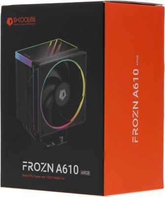 Устройство охлаждения(кулер) ID-Cooling Frozn A610 ARGB Soc-AM5/AM4/1200/1700/1851 черный 4-pin 29.9dB Al+Cu 250W 940gr Ret (FROZN A610 ARGB)
