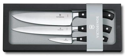 Набор ножей кухон. Victorinox Grand Maitre Chefs 7.7243.3 (7.7243.3) компл.:3предм. черный подар.коробка