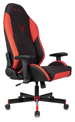 Кресло игровое Knight Neon черный/красный соты экокожа с подголов. крестов. металл