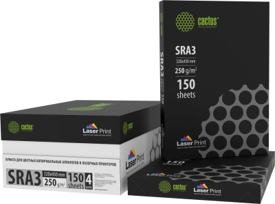 Бумага Cactus CS-LPSRA3250150 SRA3 марка A/250г/м2/150л./белый CIE170% для лазерной печати