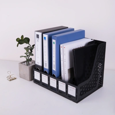 Лоток вертикальный Deli E9838black для бумаг 365x380x30мм черный