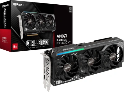 Видеокарта Asrock PCI-E 5.0 RX9070XT CL 16G AMD Radeon RX 9070XT 16Gb 256bit GDDR6 2400/20000 HDMIx1 DPx3 HDCP Ret