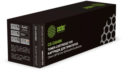 Картридж лазерный Cactus CS-C054BK 054 BK черный (1500стр.) для Canon LBP 621Cw/ 623Cdw/641Cw/643Cdw