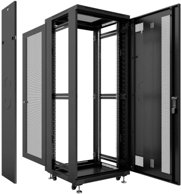 Шкаф коммутационный Cabeus (ND-05C-42U60/80-BK) напольный 42U 600x800мм пер.дв.перфор. задн.дв.перфор. 800кг черный 700мм 2055мм IP20 сталь