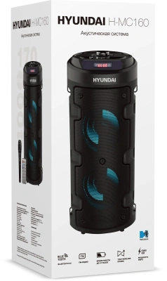 Минисистема Hyundai H-MC160 черный 50Вт FM USB BT SD/MMC