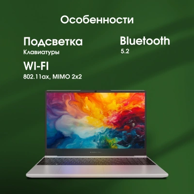 Ноутбук Digma Pro Breve Ryzen 5 7430U 16Gb SSD512Gb AMD Radeon Graphics 15.6" IPS FHD (1920x1080) Windows 11 Pro silver WiFi BT Cam 4500mAh (DN15R5-ADXW09)