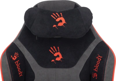 Кресло игровое A4Tech Bloody GC-680 черный/серый искусственная замша с подголов. крестов. металл