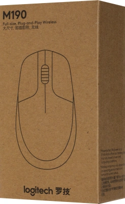 Мышь Logitech M190 черный/темно-серый оптическая 1000dpi беспров. USB 2but (910-005923)