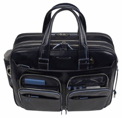 Деловая сумка Piquadro Blue Square CA2765B2/BLU2 с отделением для ноутбука 15" синяя натур.кожа