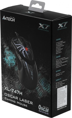 Мышь A4Tech Oscar Editor XL-747H рисунок/голубой лазерная 3600dpi USB 6but (XL-747H (BLUE SPIDER))