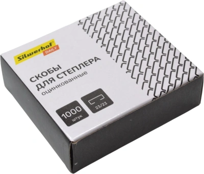 Скобы для степлера 23/23 Silwerhof DAILY оцинкованные кор.карт. (упак.:1000шт.)