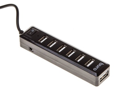 Разветвитель USB 2.0 Buro BU-HUB7-1.0-U2.0 7порт. черный