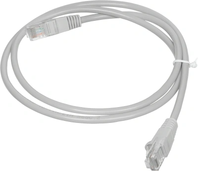 Патч-корд KingPrice KP-PC-c5e-1m-g 1Гбит/с UTP 4 пары cat.5E CCA molded 1м серый RJ-45 (m)-RJ-45 (m)