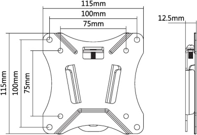 Кронштейн для телевизора Ultramounts UM810F черный 13"-27" макс.25кг настенный фиксированный