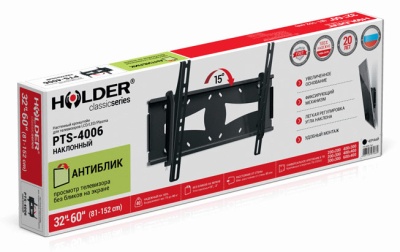 Кронштейн для телевизора Holder PTS-4006 черный 32"-60" макс.40кг настенный наклон