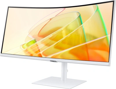 Монитор Samsung 34" ViewFinity S6 S34C650TAUXEN белый VA LED 5ms 21:9 HDMI M/M полуматовая HAS Piv 350cd 178гр/178гр 3440x1440 100Hz FreeSync DP Ultra WQHD USB 8.1кг