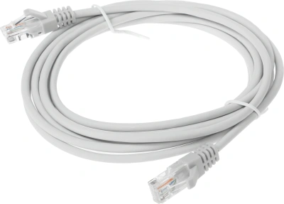 Патч-корд Suprlan 10-0144 UTP RJ-45 вил.-вилка RJ-45 кат.5E 3м серый LSZH 26AWG