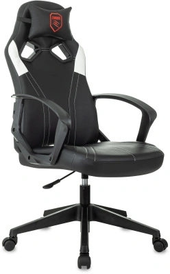 Кресло игровое Zombie 50 черный/белый экокожа крестов. пластик