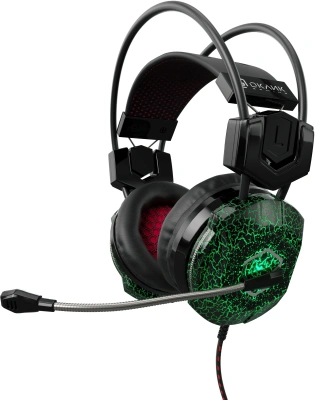 Наушники с микрофоном Оклик HS-L500G TOXIC черный 2.2м мониторные оголовье (472656)