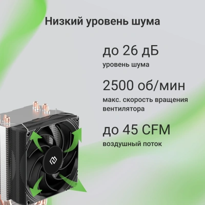 Устройство охлаждения(кулер) Digma D-CPC150-PWM1 Soc-AM5/AM4/1200/1700/1851 черный 4-pin 14-26dB Al+Cu 150W 360gr Ret