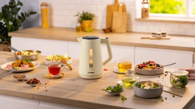 Чайник электрический Bosch TWK1M127 1.7л. 2400Вт бежевый корпус: пластик
