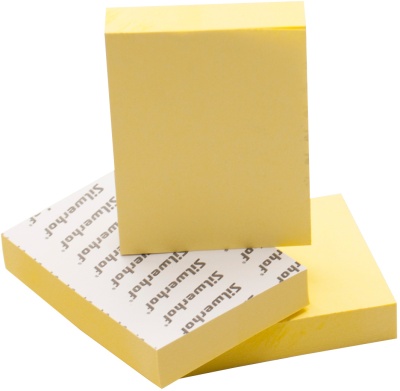 Блок самоклеящийся бумажный Silwerhof 38x51мм 100лист. 75г/м2 пастель желтый европодвес (упак.:3шт)