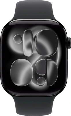 Смарт-часы Apple Watch Series 11 A3333 46мм OLED корп.черный Sport Band рем.черный разм.брасл.:M/L (MEUX4LW/A)