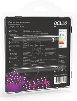 Лента светодиод. Gauss SMD 5м (312000414)