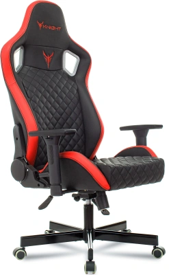 Кресло игровое Knight Outrider черный/красный ромбик экокожа с подголов. крестов. металл