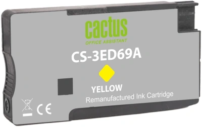 Картридж струйный Cactus CS-3ED69A 712 желтый (29мл) для HP DJ T230/T630/T650 с чипом