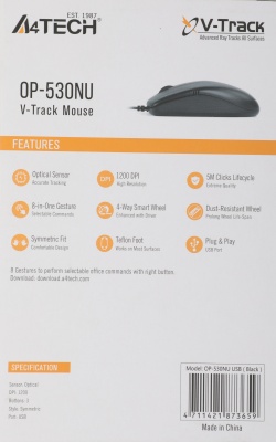 Мышь A4Tech OP-530NU черный оптическая 1200dpi USB 2but