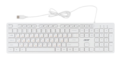 Клавиатура Acer OKW123 белый USB Multimedia (ZL.KBDEE.00D) кабель 1.5м