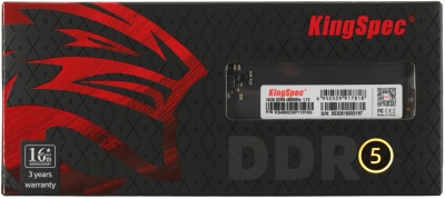 Память DDR5 16GB 4800MHz Kingspec KS4800D5P11016G RTL PC5-38400 CL40 DIMM UDIMM 288-pin 1.1В single rank Ret