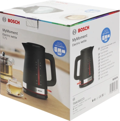 Чайник электрический Bosch TWK4M 1.7л. черный корпус: пластик (TWK4M223)