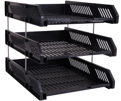 Лоток горизонтальный Deli E9209 для бумаг 268х336х118мм ассорти