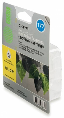 Картридж струйный Cactus CS-C8773 №177 желтый (11.4мл) для HP PS 3213/3313/8253/C5183/C6183/C6283/C7183/C7283/C8183/D7163/D7263/D7363/D7463 с чипом