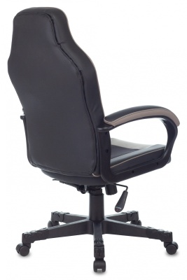 Кресло игровое Zombie GAME 17 черный/серый ткань/эко.кожа крестов. пластик