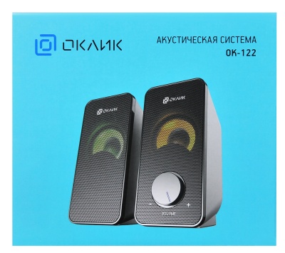 Колонки Оклик OK-122 2.0 черный 6Вт