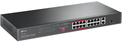 Коммутатор TP-Link TL-SL1218P (L2) 16x100Мбит/с 1x1Гбит/с 1xКомбо(1000BASE-T/SFP) 16PoE+ 150W неуправляемый