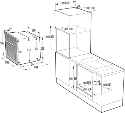 Духовой шкаф Электрический Gorenje BO6735E02BKOT черный